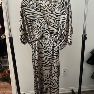Lily Black and White Zebra Long Sleeve Dress